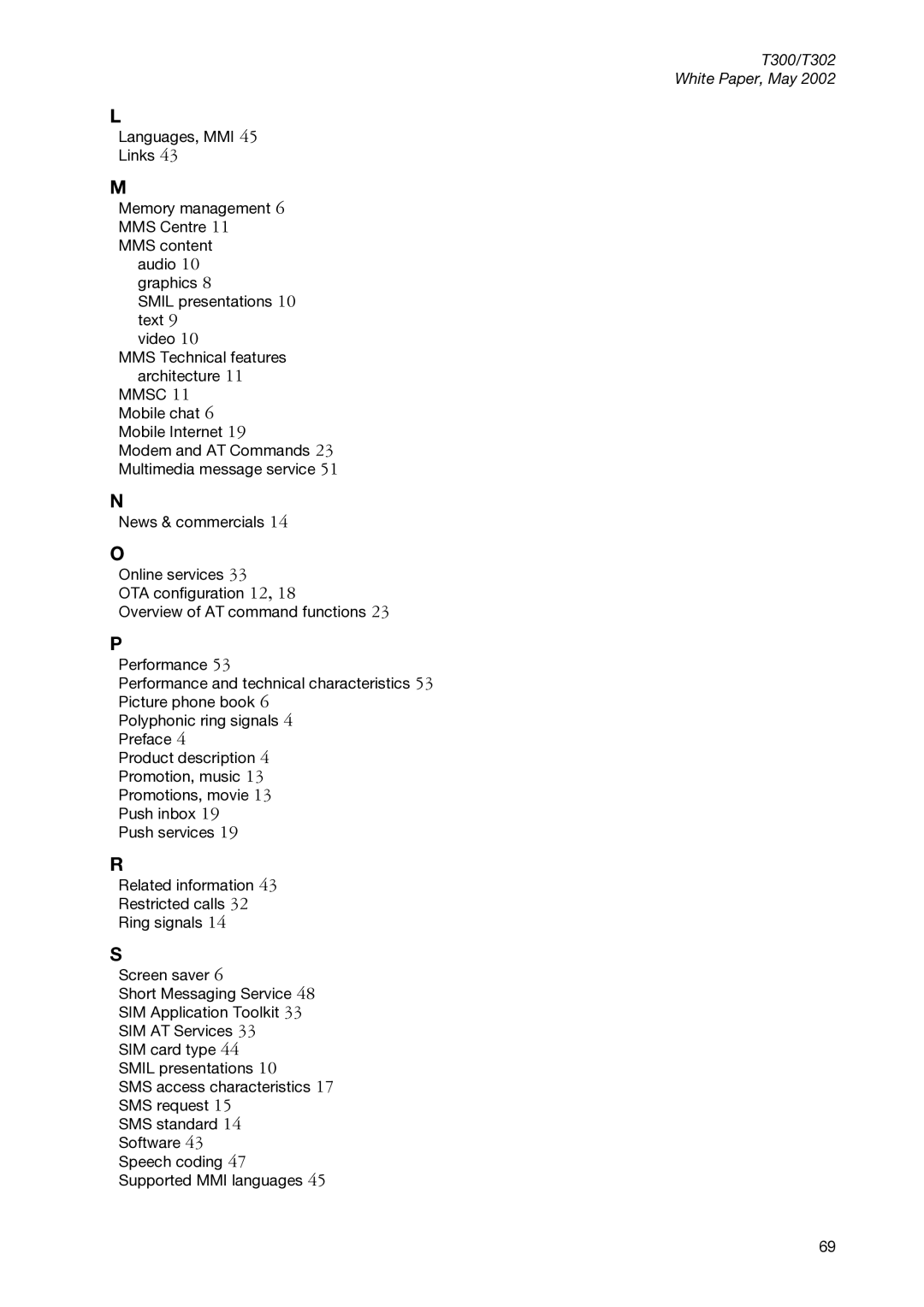 Sony Ericsson manual T300/T302 White Paper, May 