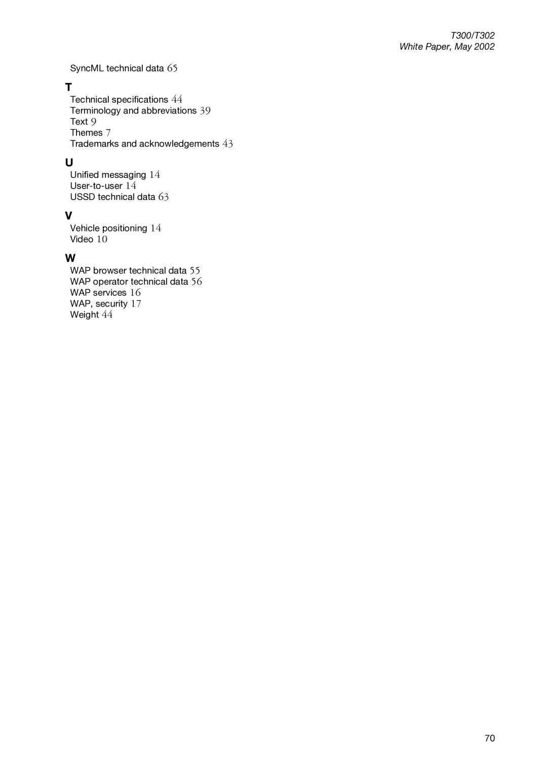 Sony Ericsson manual T300/T302 White Paper, May 