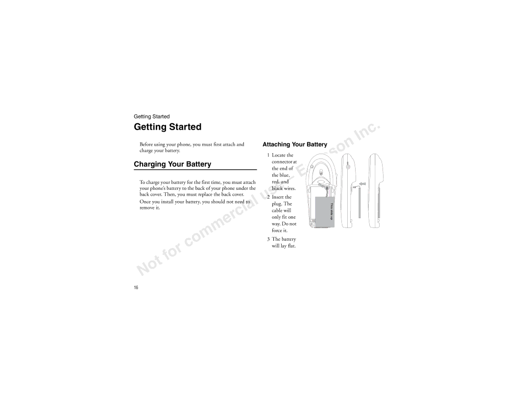 Sony Ericsson T60LX manual Charging Your Battery, Attaching Your Battery 