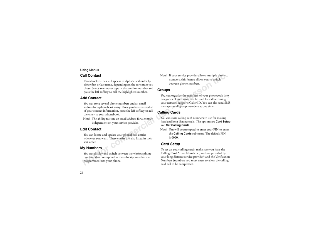 Sony Ericsson T60LX manual Card Setup 