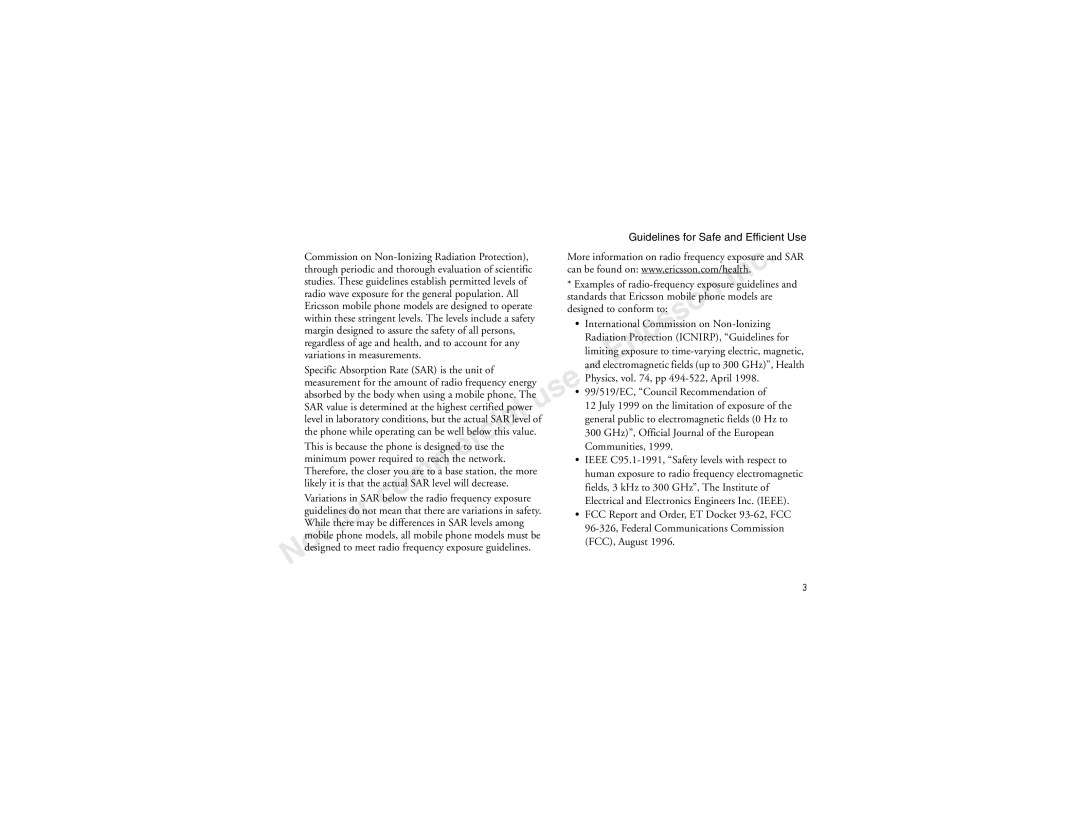 Sony Ericsson T60LX manual International Commission on Non-Ionizing, ICNIRP, Guidelines for, Variations in measurements 