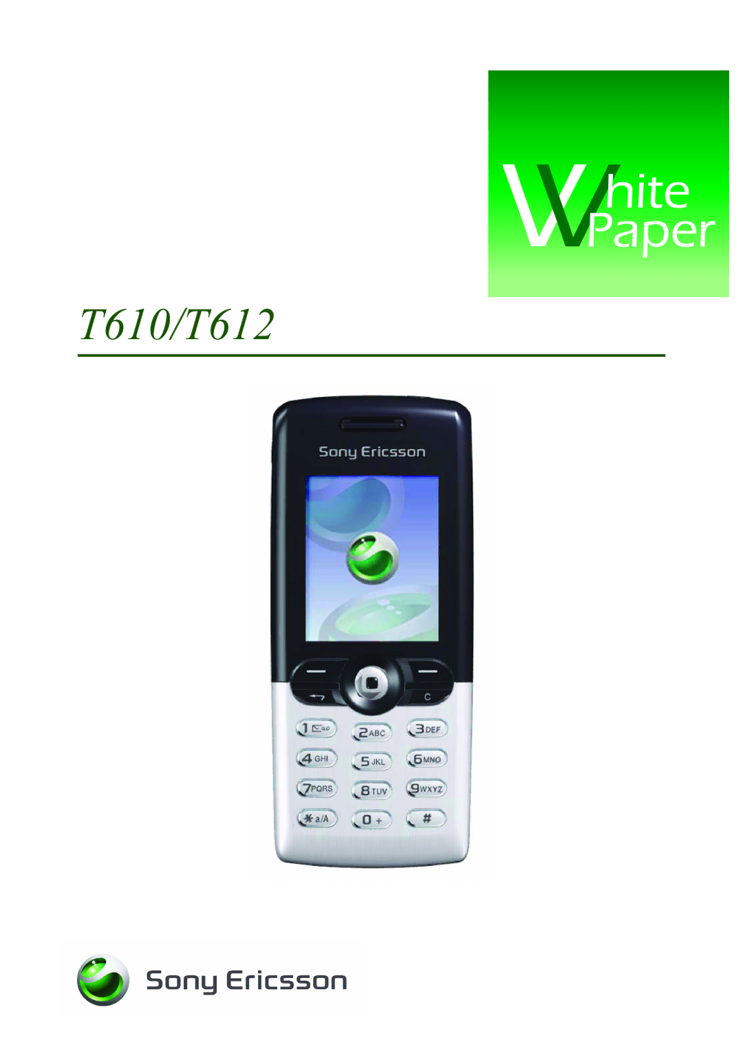 Sony Ericsson manual T610/T612 