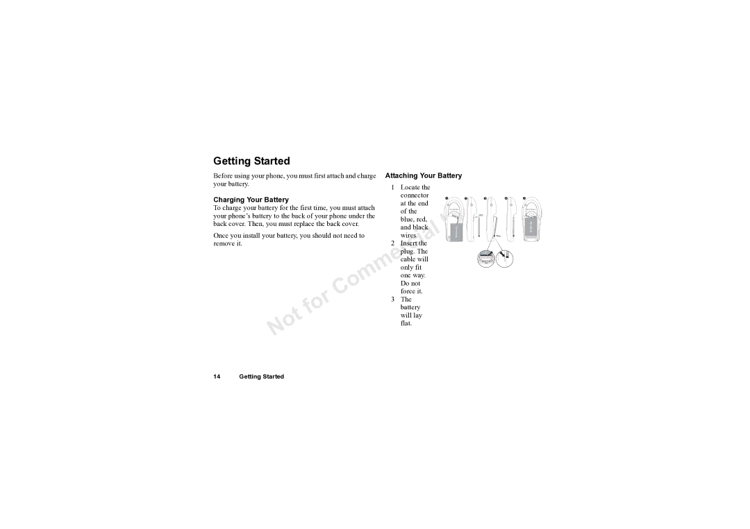 Sony Ericsson T61LX manual Getting Started, Attaching Your Battery, Charging Your Battery 