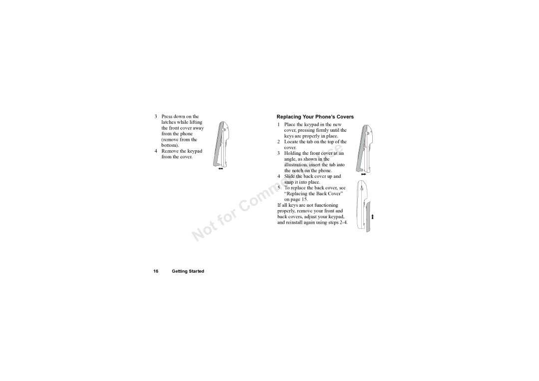 Sony Ericsson T61LX manual Press down on, Illustration, insert the tab into, Notchaon the phone, Slide the back cover up 