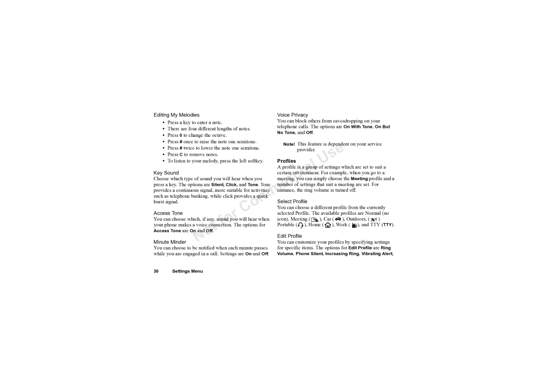 Sony Ericsson T61LX manual Profiles 