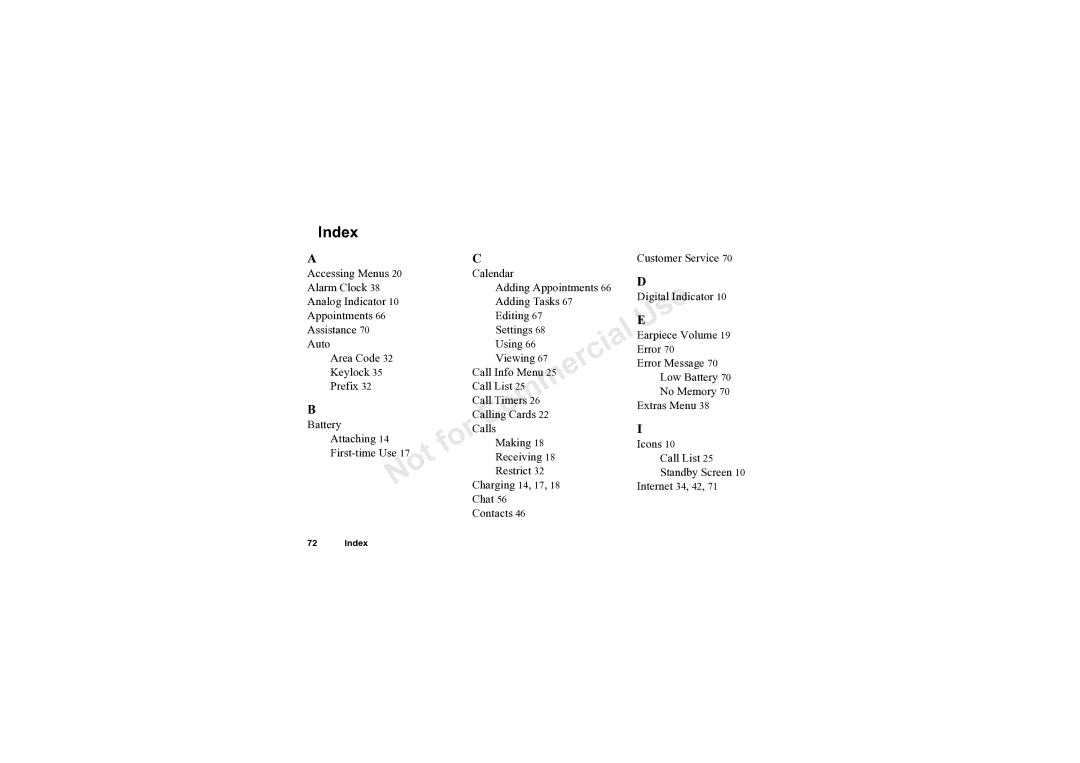 Sony Ericsson T61LX manual Index, Call Timersm26 