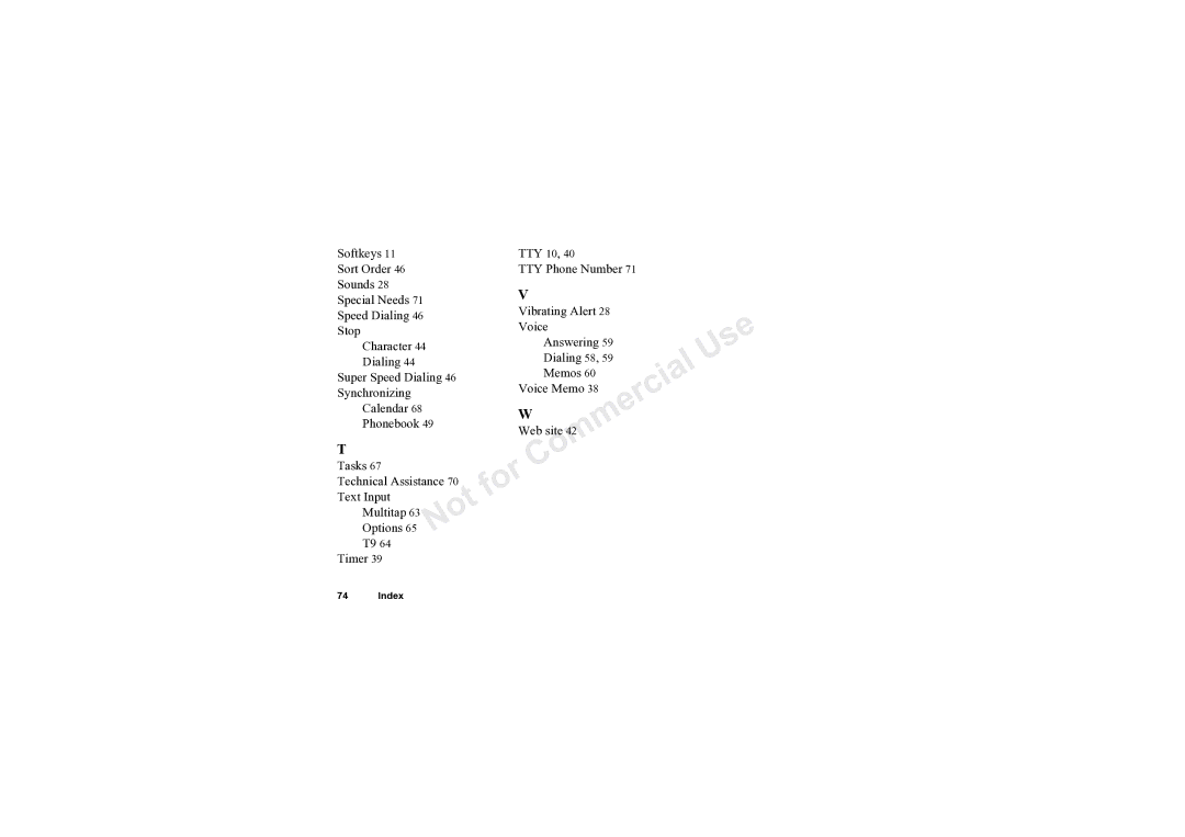 Sony Ericsson T61LX manual Index 