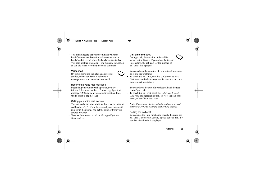 Sony Ericsson T68i warranty Voice mail 