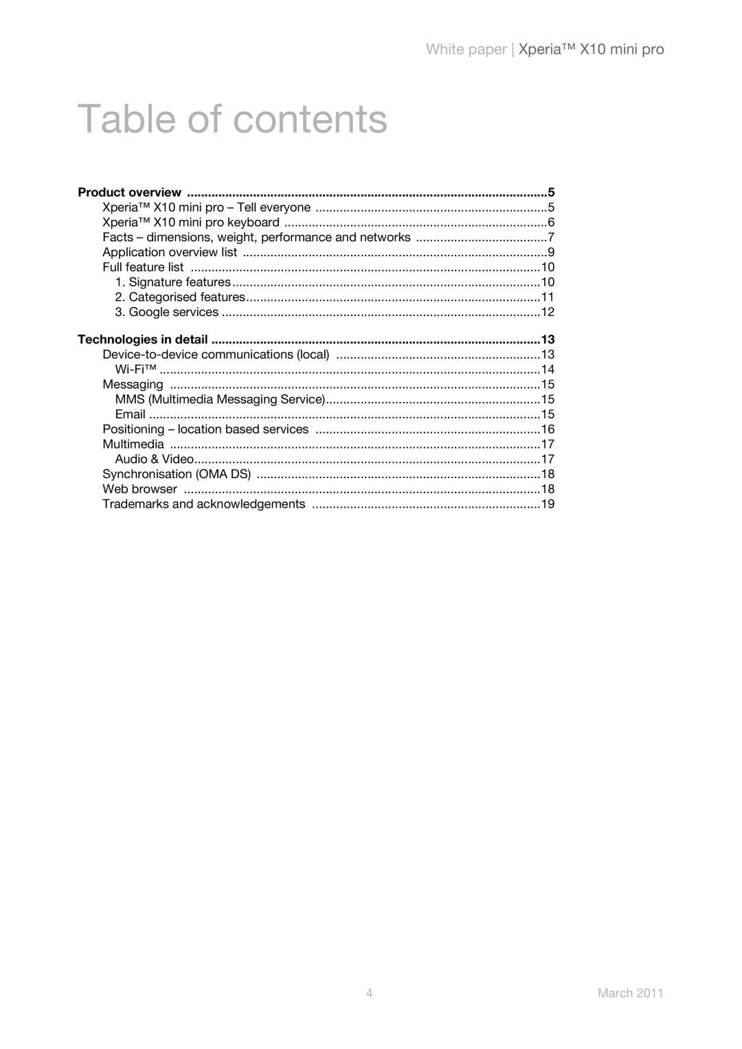 Sony Ericsson U20a, U20i manual Table of contents 