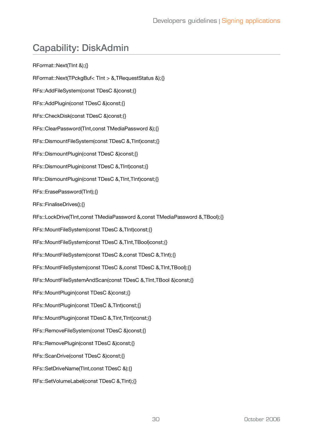 Sony Ericsson UIQ 3 manual Capability DiskAdmin 