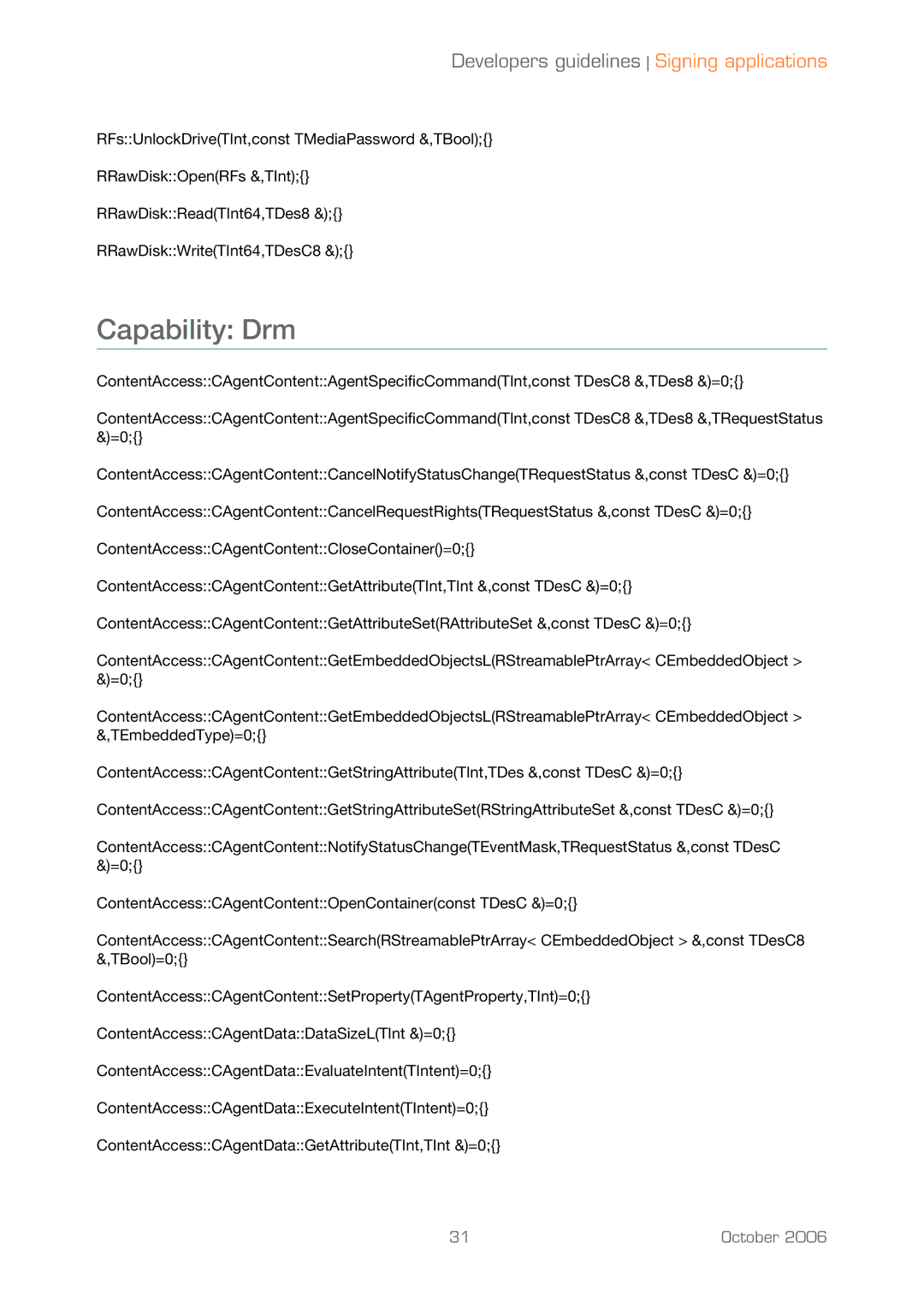 Sony Ericsson UIQ 3 manual Capability Drm 