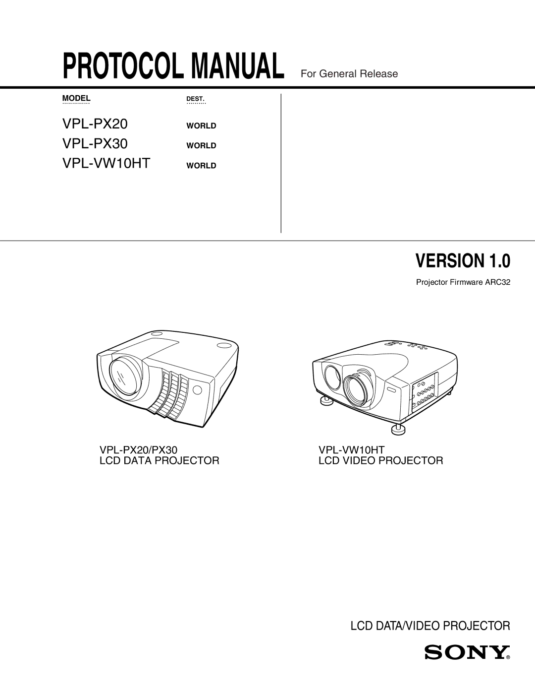 Sony Ericsson VPL-PX30 manual Protocol Manual 