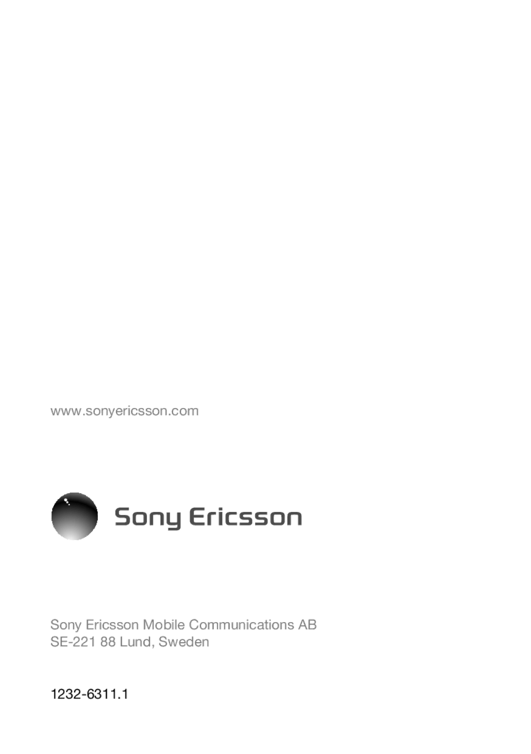 Sony Ericsson W100i manual 1232-6311.1 