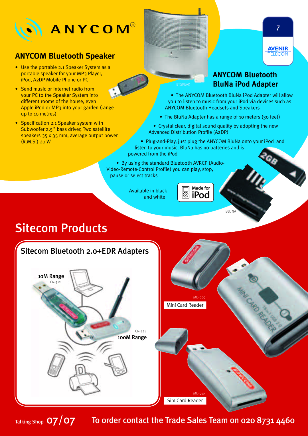 Sony Ericsson W580i manual Sitecom Products 