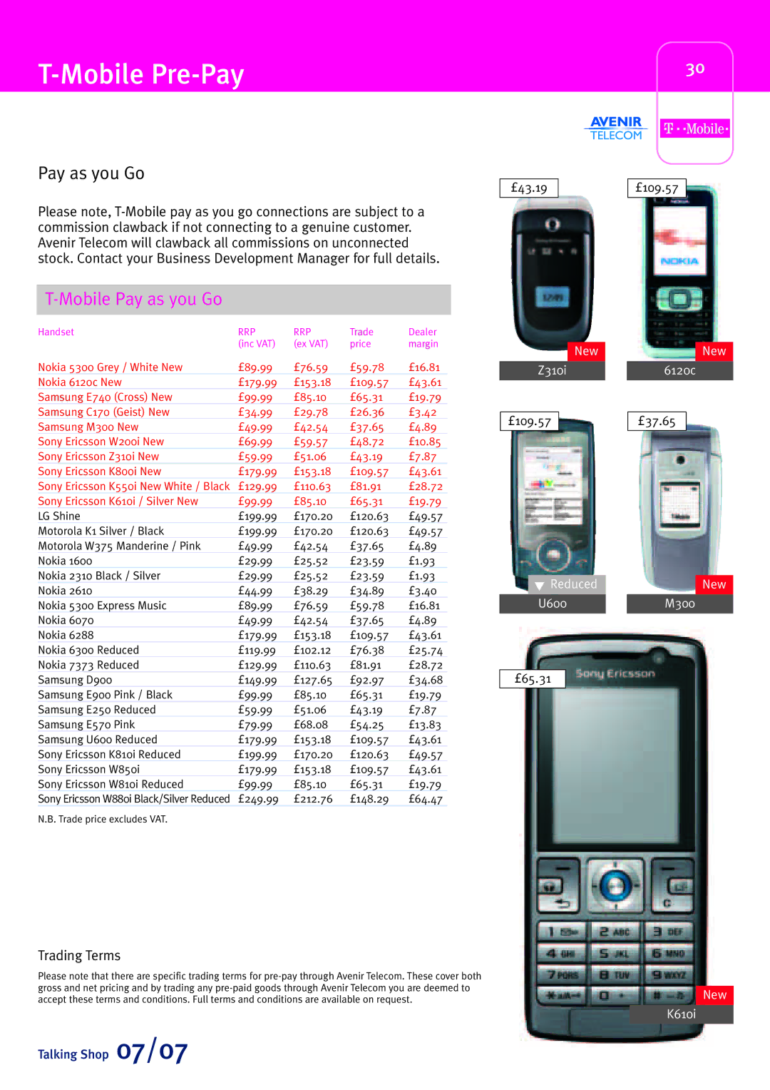 Sony Ericsson W580i manual Mobile Pre-Pay, Pay as you Go 