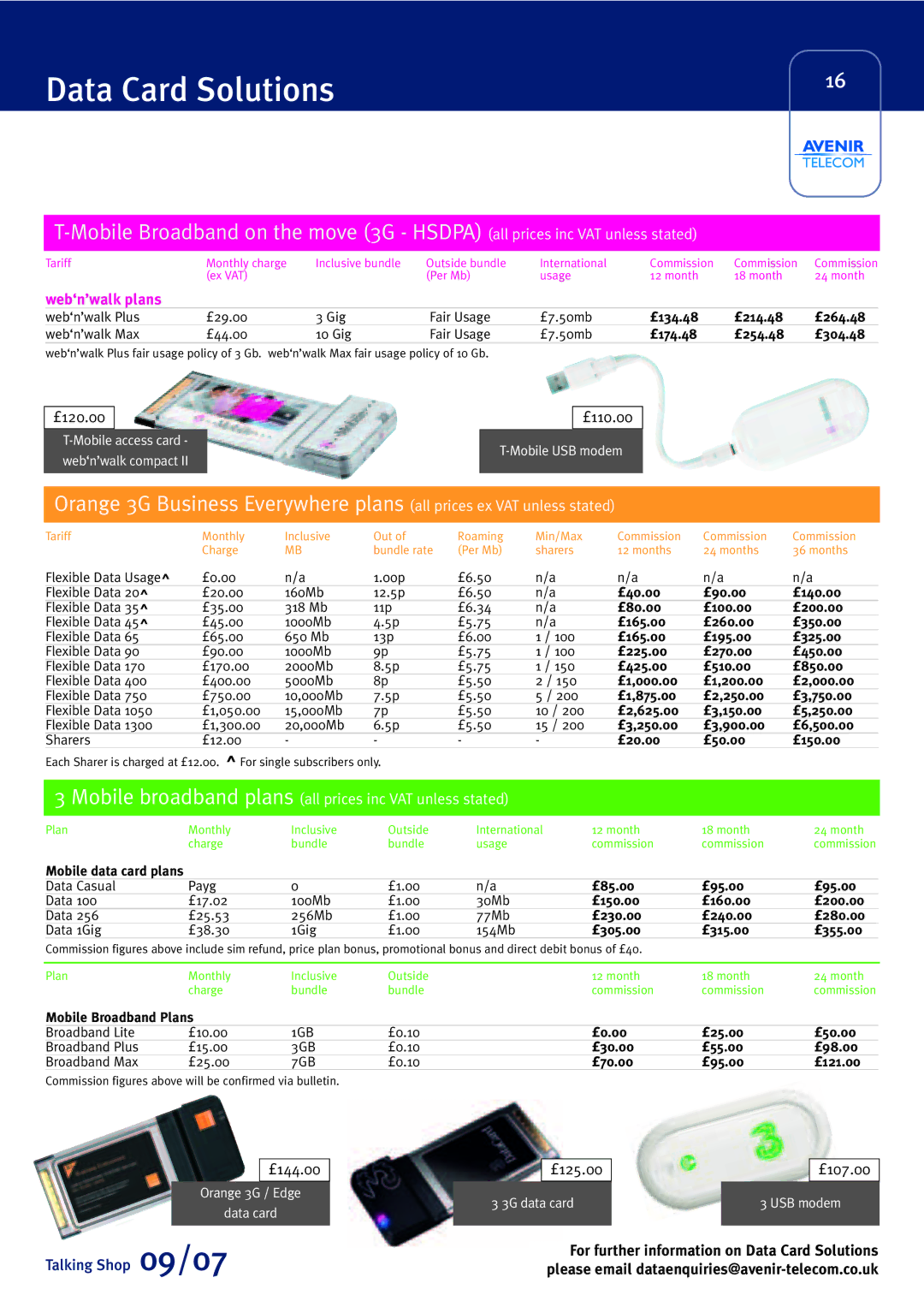 Sony Ericsson W880i manual Mobile broadband plans all prices inc VAT unless stated 