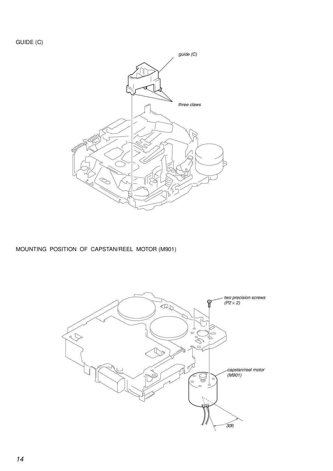 Sony Ericsson XR-C7500RX service manual Guide C, Mounting Position of CAPSTAN/REEL Motor M901 