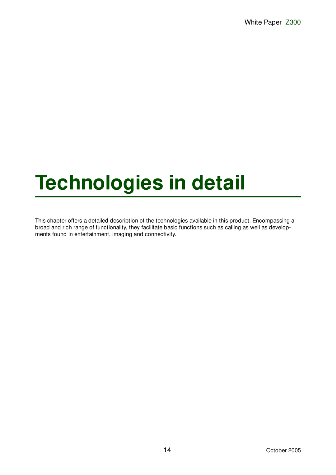 Sony Ericsson Z300 manual Technologies in detail 