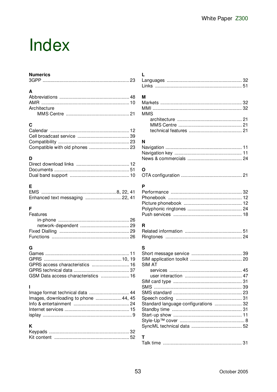 Sony Ericsson Z300 manual Numerics, Sim At 