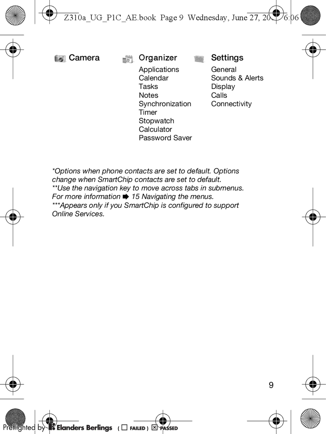 Sony Ericsson manual Z310aUGP1CAE.book Page 9 Wednesday, June, LêÖ~åáòÉê= 