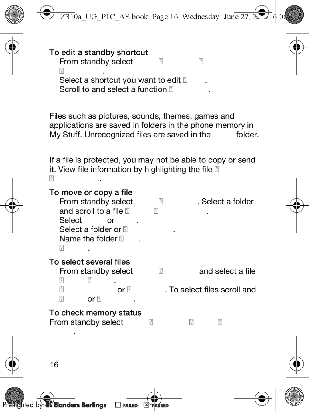 Sony Ericsson Z310a manual My Stuff, File information 