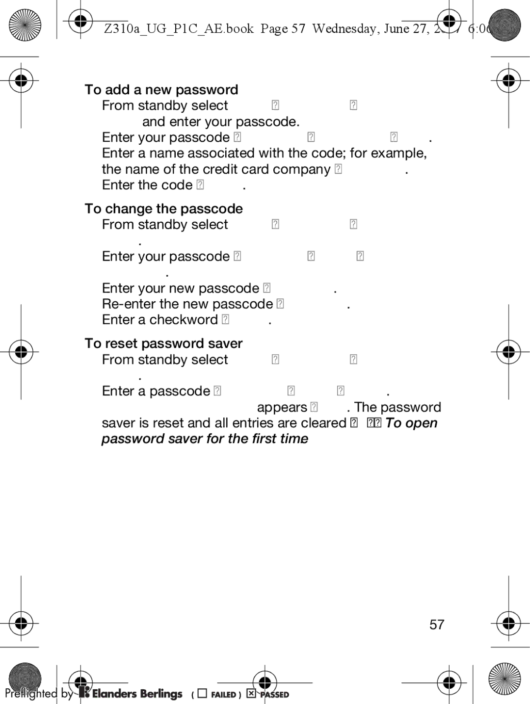 Sony Ericsson manual Z310aUGP1CAE.book Page 57 Wednesday, June 27 