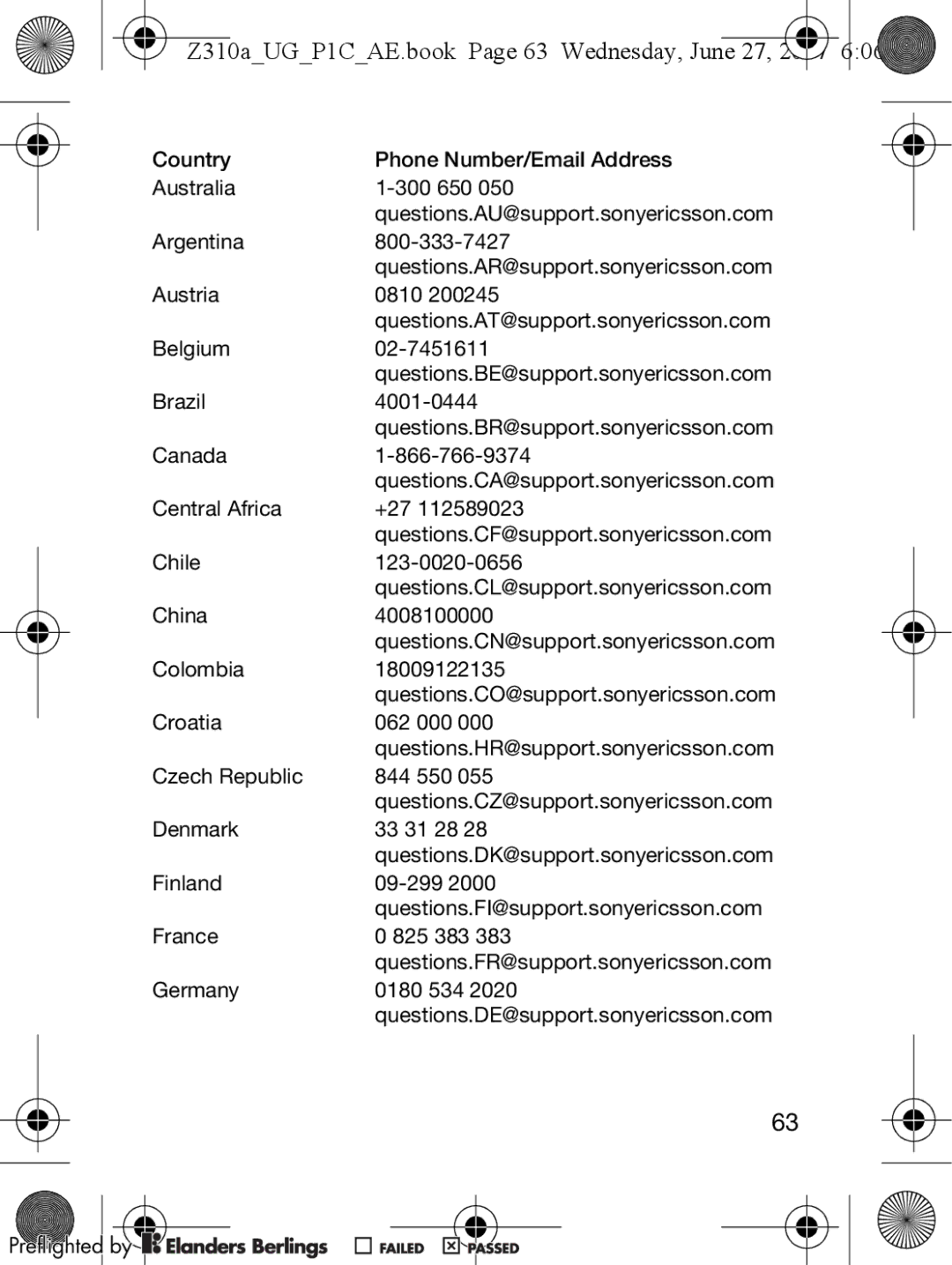 Sony Ericsson manual Z310aUGP1CAE.book Page 63 Wednesday, June 27 