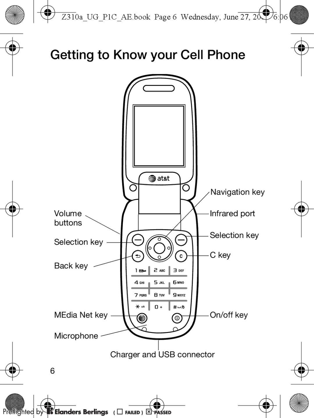 Sony Ericsson manual Getting to Know your Cell Phone, Z310aUGP1CAE.book Page 6 Wednesday, June 