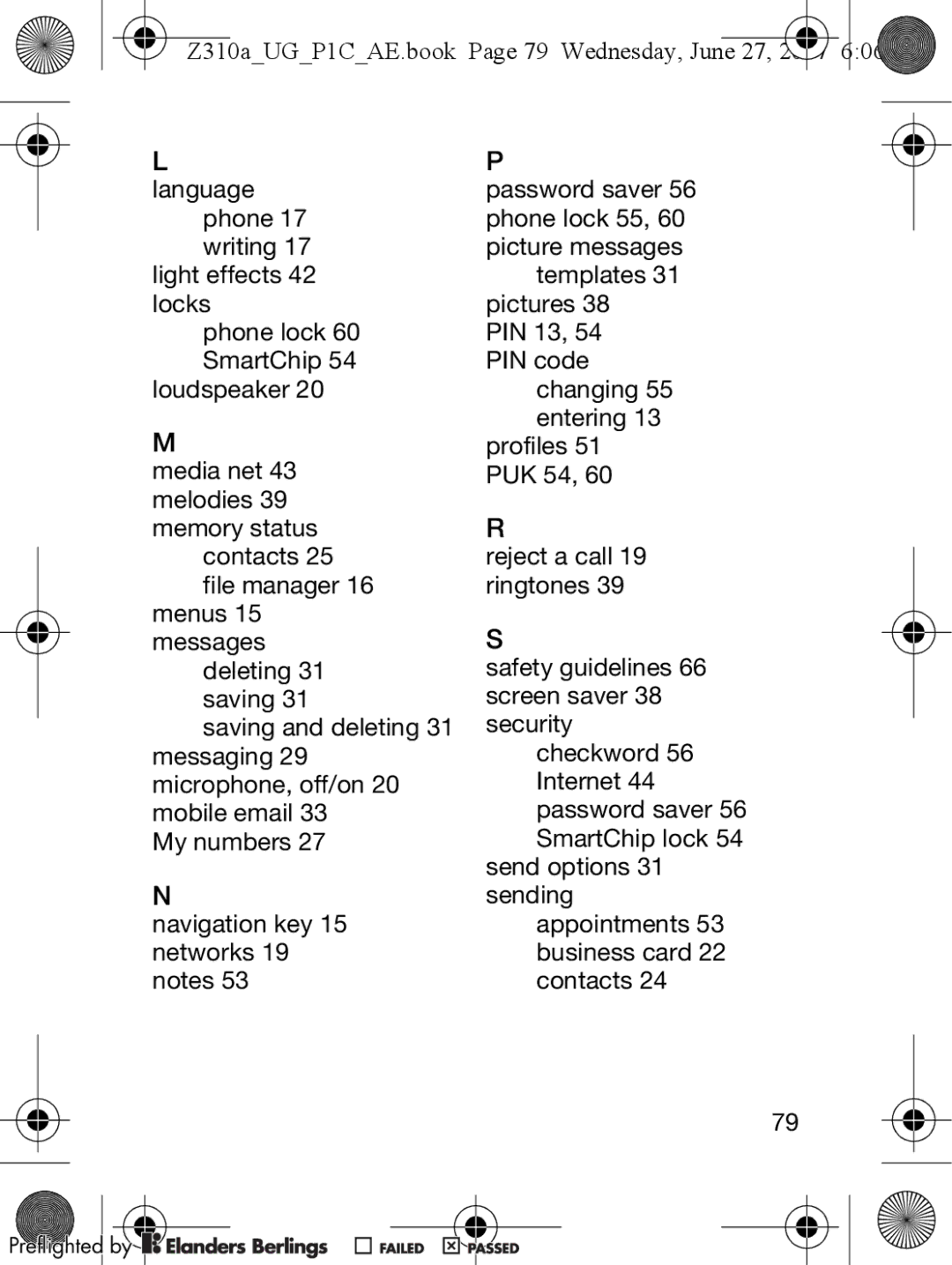 Sony Ericsson manual Z310aUGP1CAE.book Page 79 Wednesday, June 27 