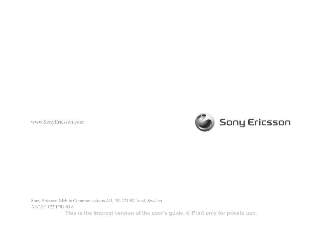 Sony Ericsson Z502a manual 