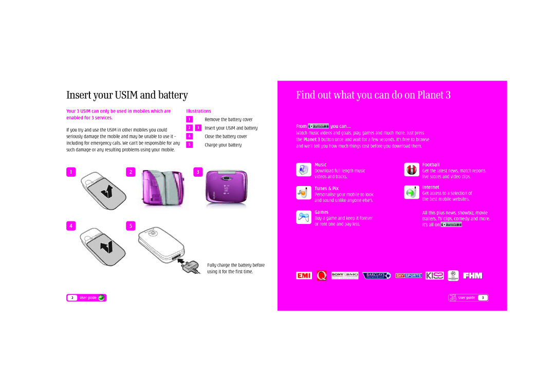 Sony Ericsson Z610i manual Insert your Usim and battery, Illustrations 