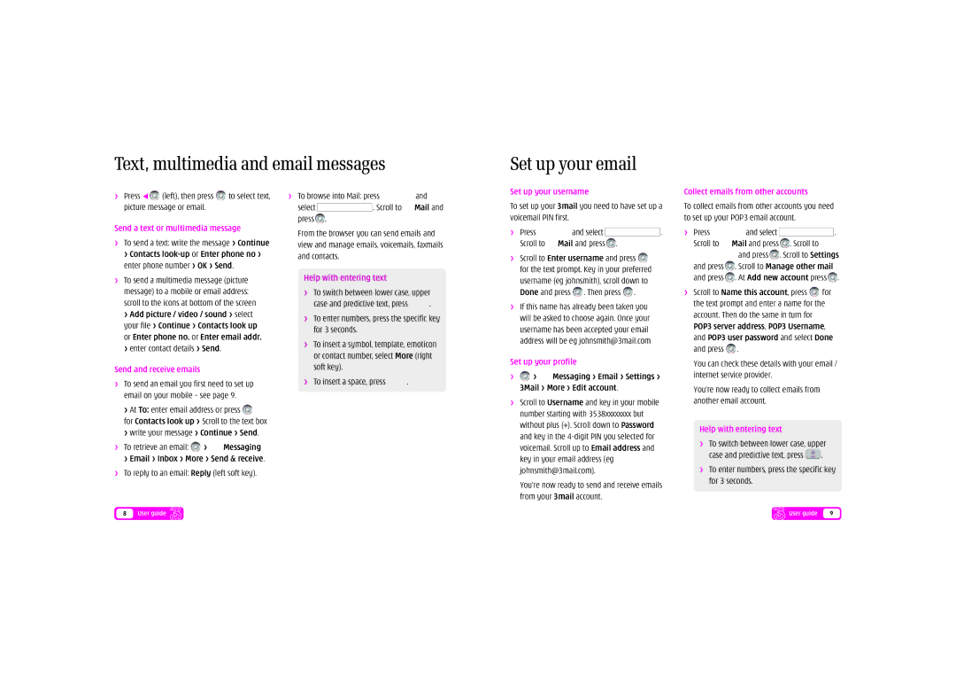 Sony Ericsson Z610i manual Text, multimedia and email messages Set up your email 