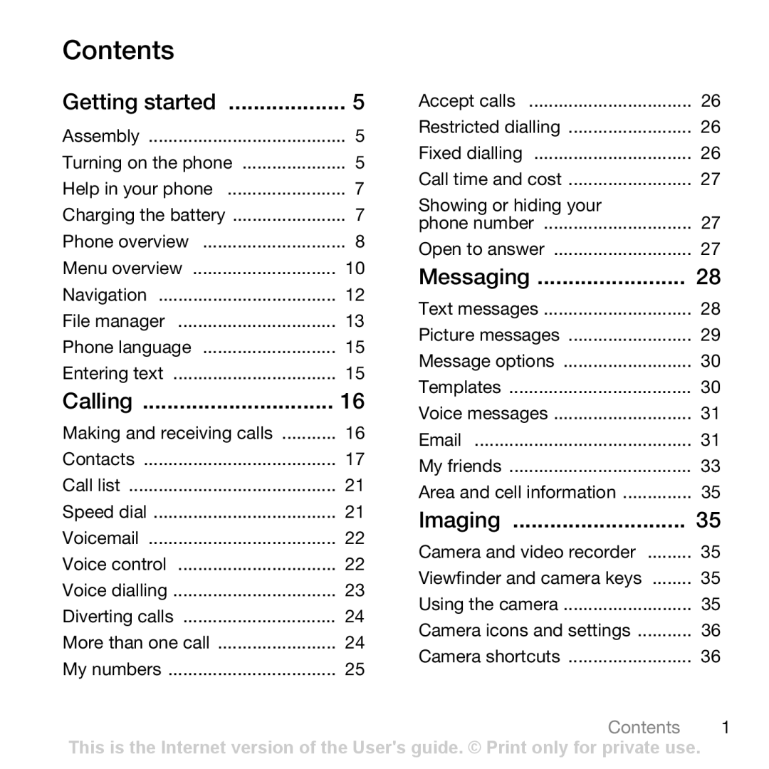 Sony Ericsson Z750i manual Contents 