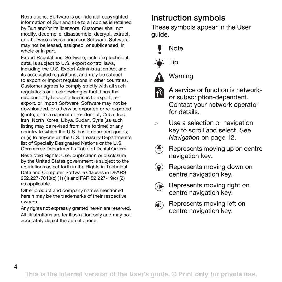 Sony Ericsson Z750i manual Instruction symbols, These symbols appear in the User guide Tip 