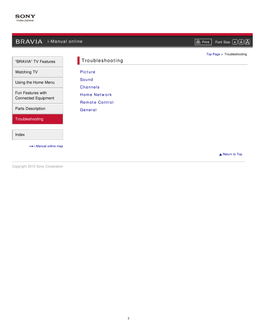 Sony EX71x manual Troubleshooting 