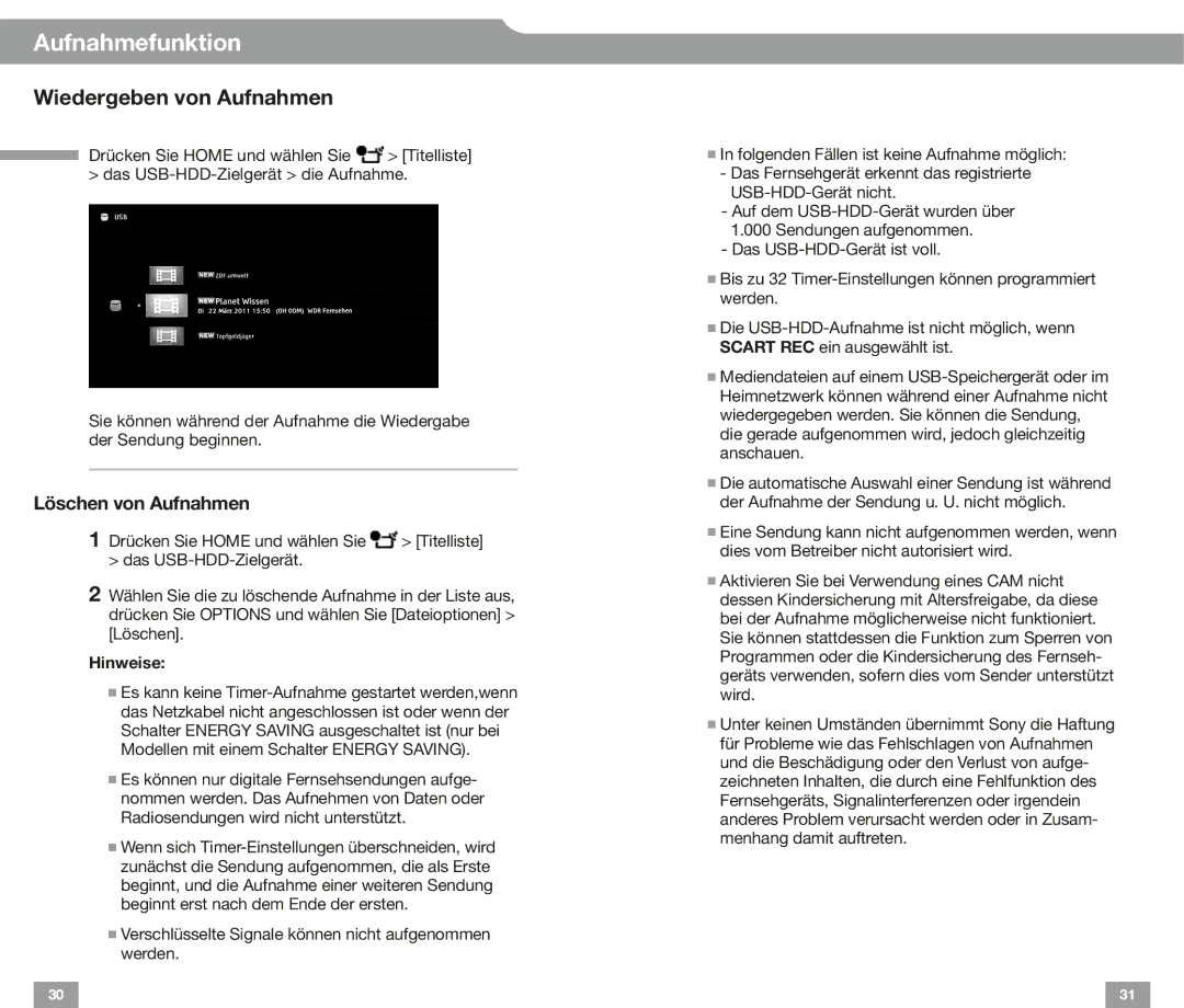 Sony CX52 EX32, EX72, EX52, EX42, NX72 HX72, HX82, HX92 manual Wiedergeben von Aufnahmen, Löschen von Aufnahmen 