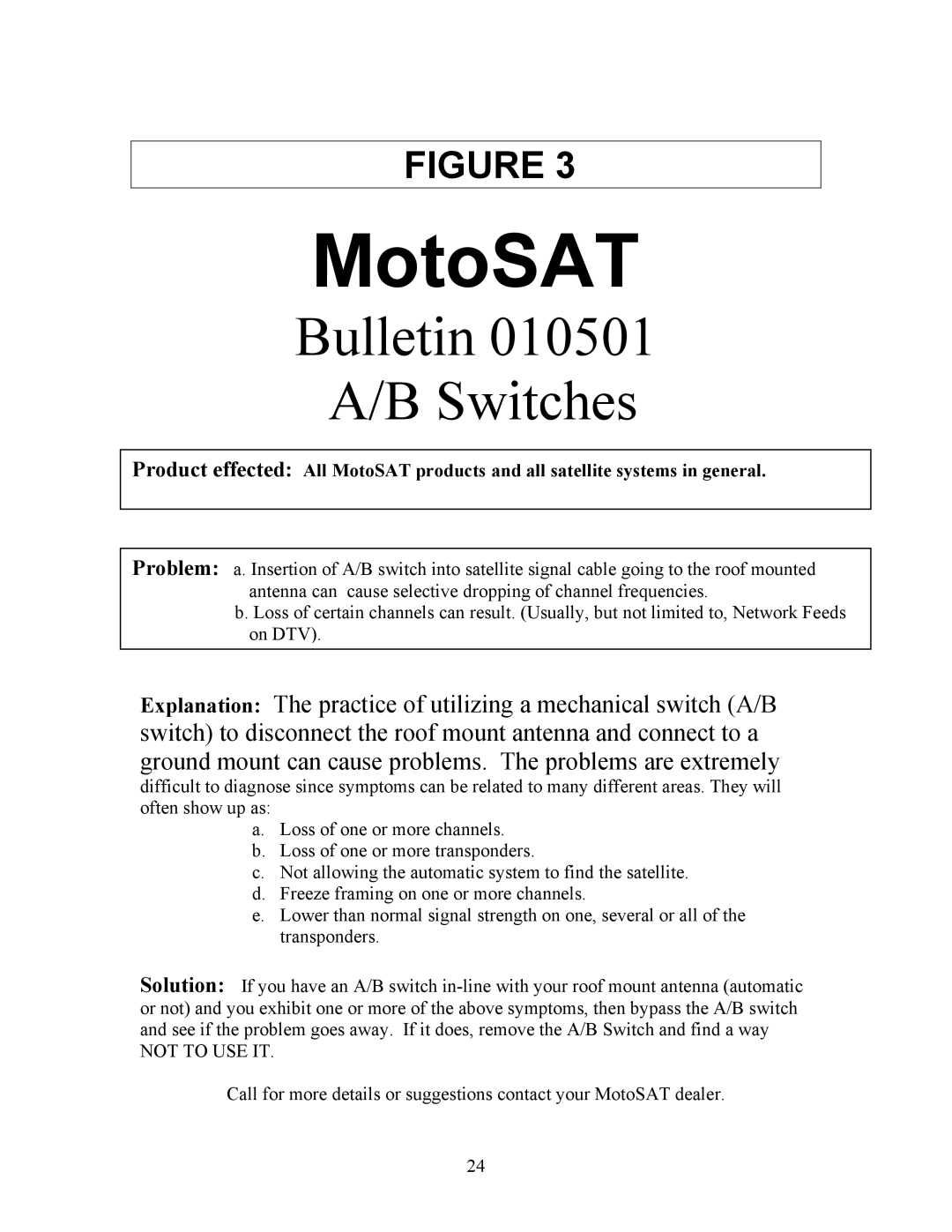 Sony EXECUTIVE / MiniDome OSD user manual MotoSAT 