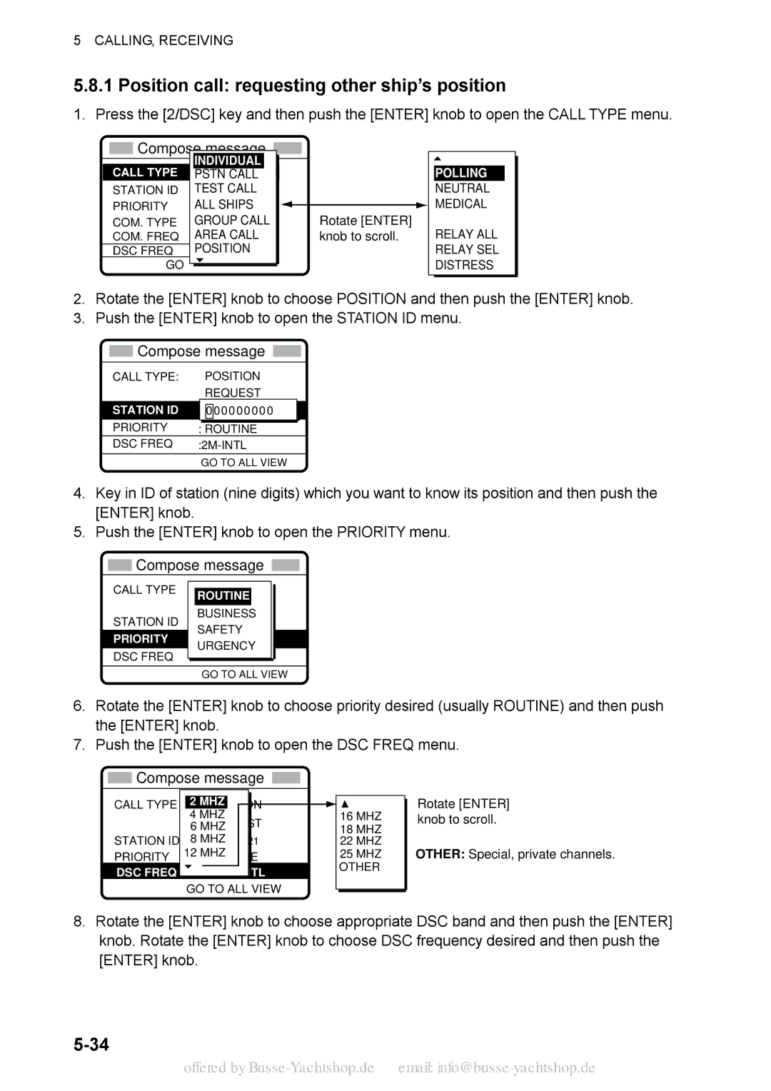 Sony FS-1570, FS-2570 manual Position call requesting other ship’s position 