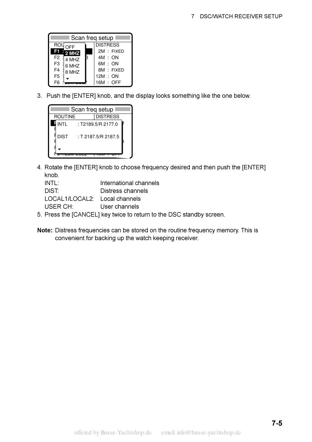 Sony FS-2570, FS-1570 manual International channels, Distress channels, Local channels 