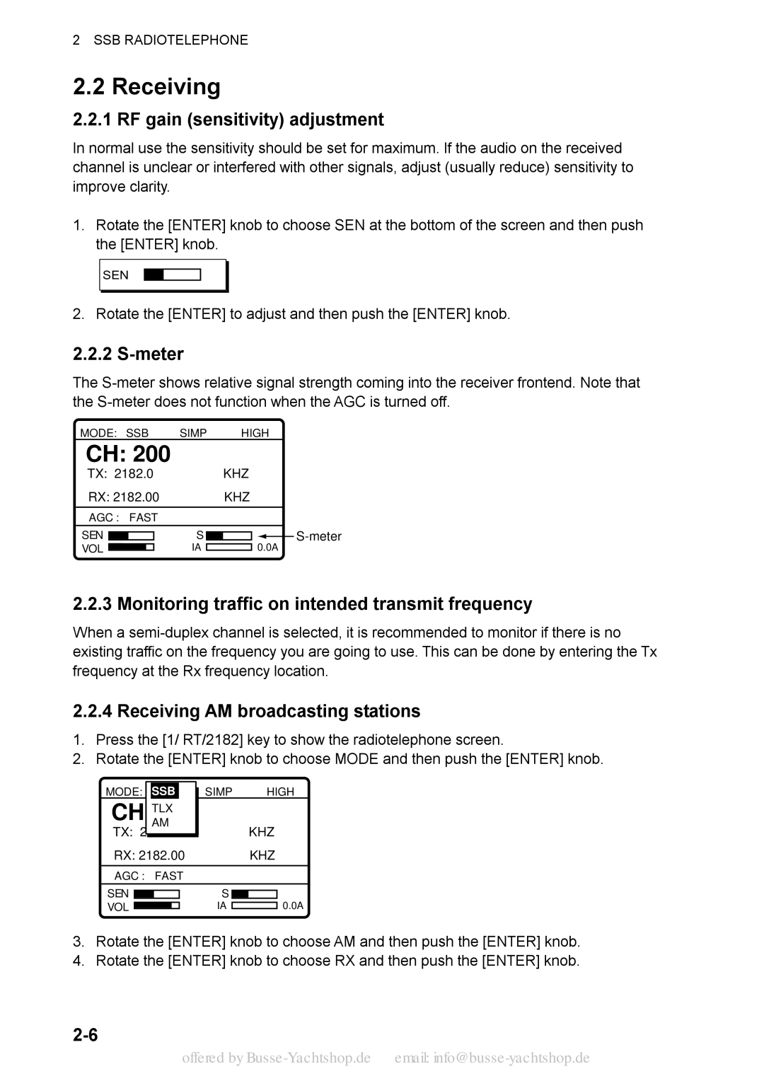 Sony FS-1570, FS-2570 Receiving, RF gain sensitivity adjustment, Meter, Monitoring traffic on intended transmit frequency 