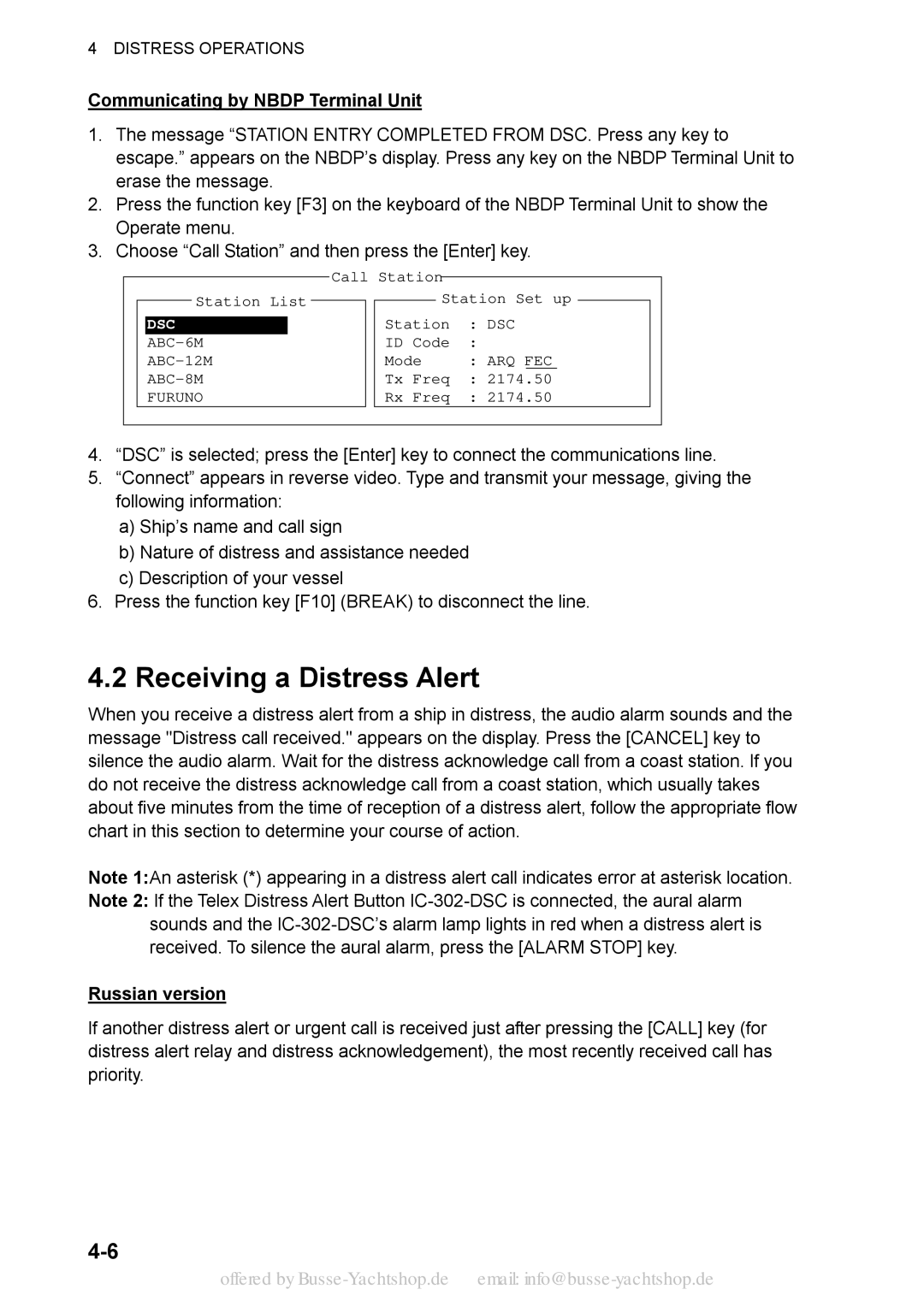 Sony FS-1570, FS-2570 manual Receiving a Distress Alert, Communicating by Nbdp Terminal Unit 