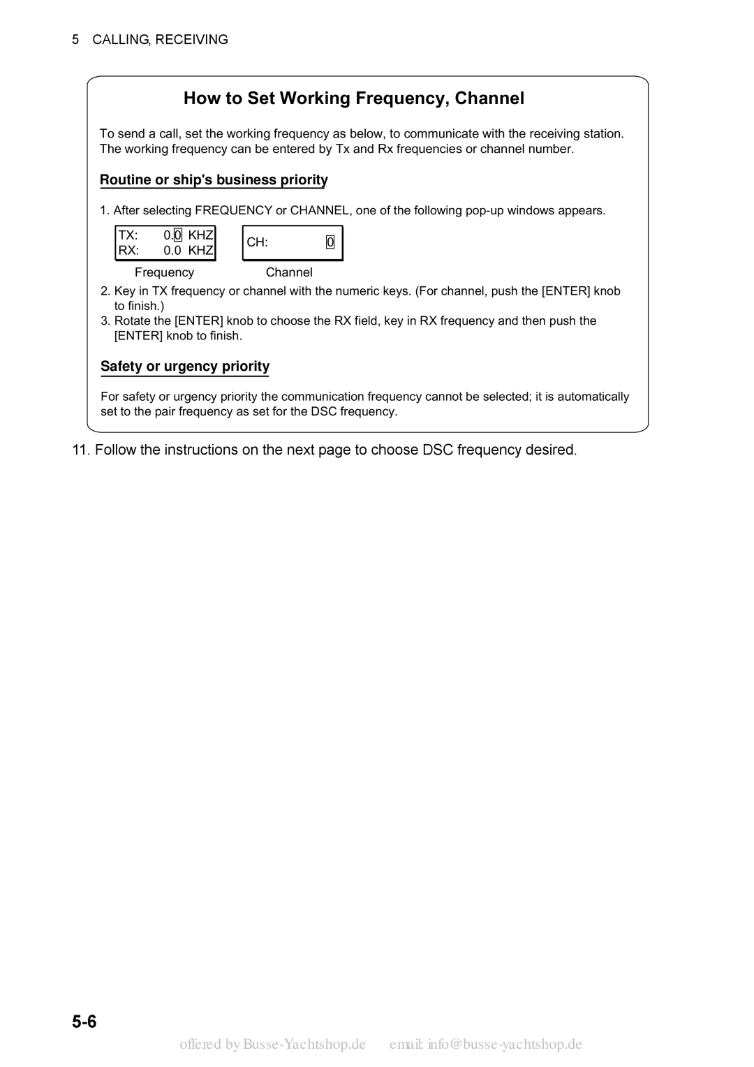 Sony FS-1570, FS-2570 manual How to Set Working Frequency, Channel, Routine or ships business priority 