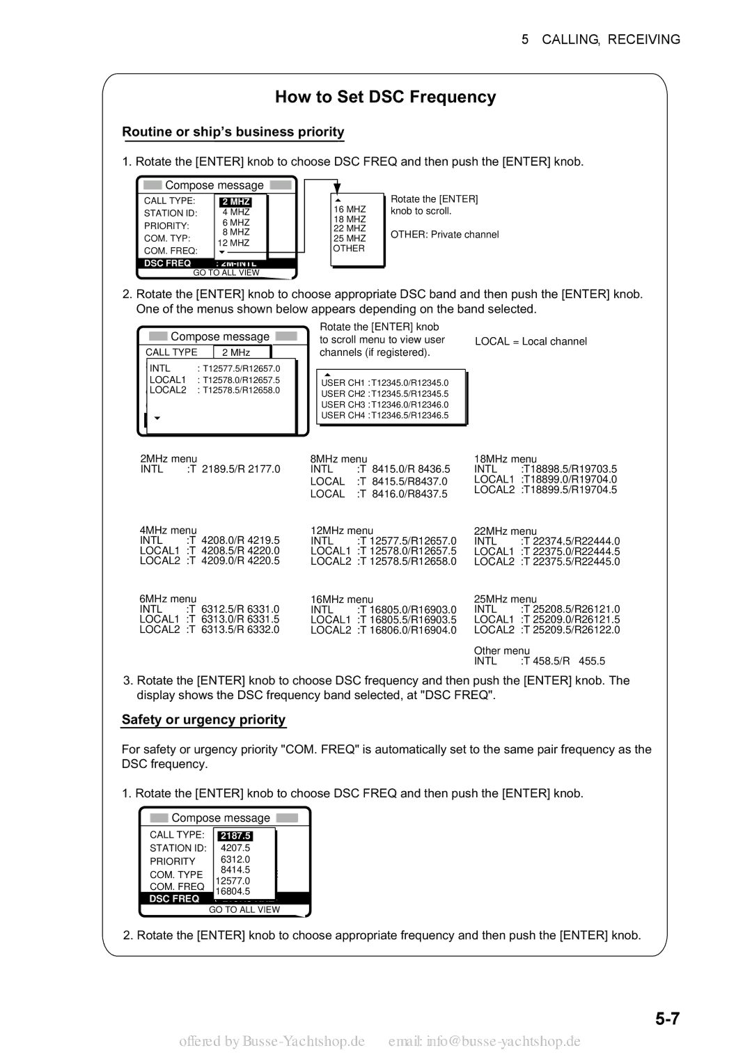 Sony FS-2570, FS-1570 manual How to Set DSC Frequency 