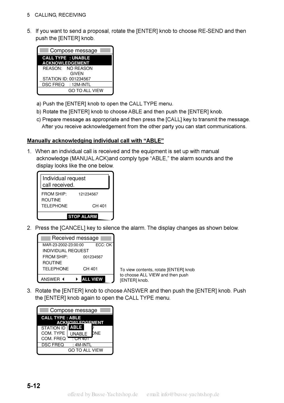 Sony FS-1570, FS-2570 manual Manually acknowledging individual call with Able 