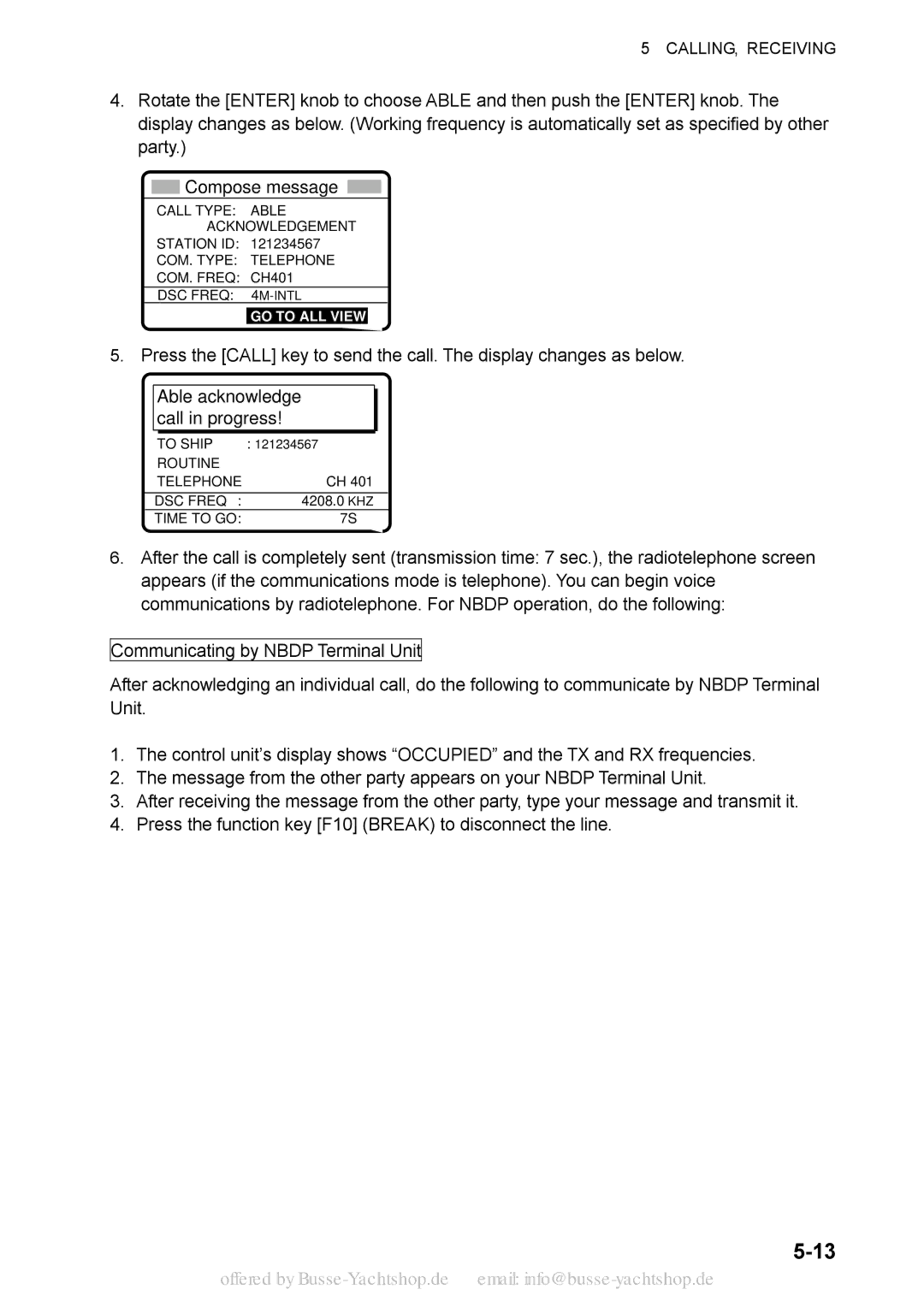 Sony FS-2570, FS-1570 manual Call Type Able Acknowledgement 