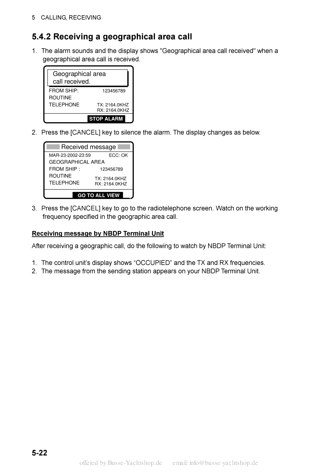 Sony FS-1570, FS-2570 manual Receiving a geographical area call 