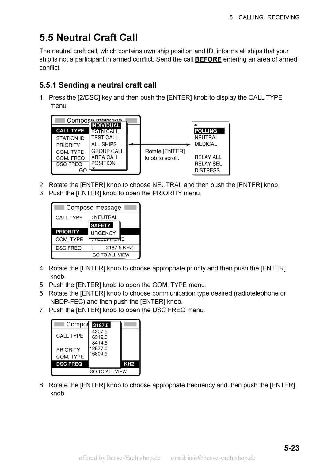 Sony FS-2570, FS-1570 manual Neutral Craft Call, Sending a neutral craft call 