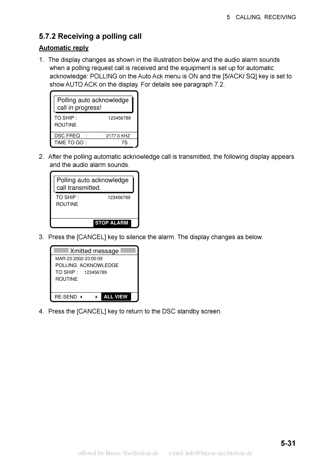 Sony FS-2570, FS-1570 manual Receiving a polling call, Automatic reply 