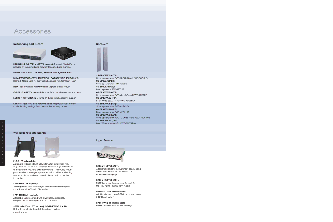 Sony FWD-32LX1R/B warranty Accessories 