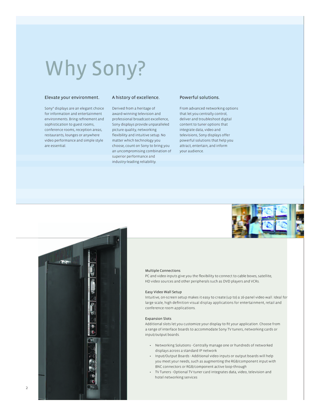 Sony FWD-32LX2S, FWD-42PV1, FWD-40LX2S manual Why Sony? 